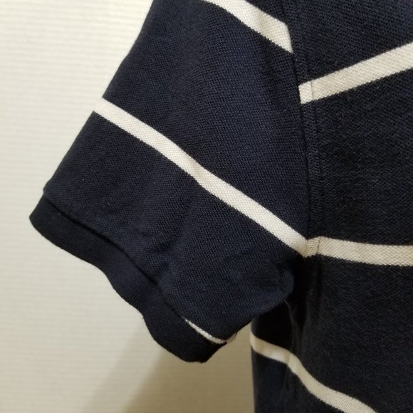 J.Crew shirt Medium Washed Piqué Polo Nautical Stripe Briton short sleeve 53259 - Picture 6 of 12